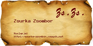 Zsurka Zsombor névjegykártya